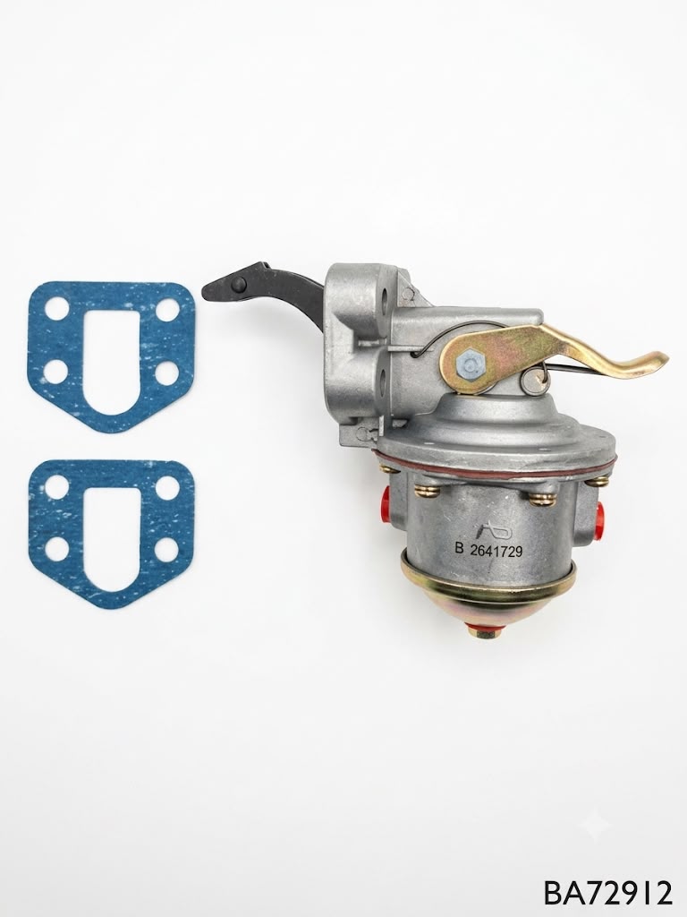 BA729 - BOMBA ALIMENTADORA MECÂNICA PERKINS 1006-1006-6T-6354-TQ20B6354 AGRÍCOLA - INDUSTRIAL -VEICULAR -MASSEY FERGUSON-MF296, 297, 299, 630, 640, 650, 660, 680, 3640, 9150, 5320, 5650 - (ENTRADA, SAÍDA 1/2’-20 UNF) TORRE PARAFUSADA